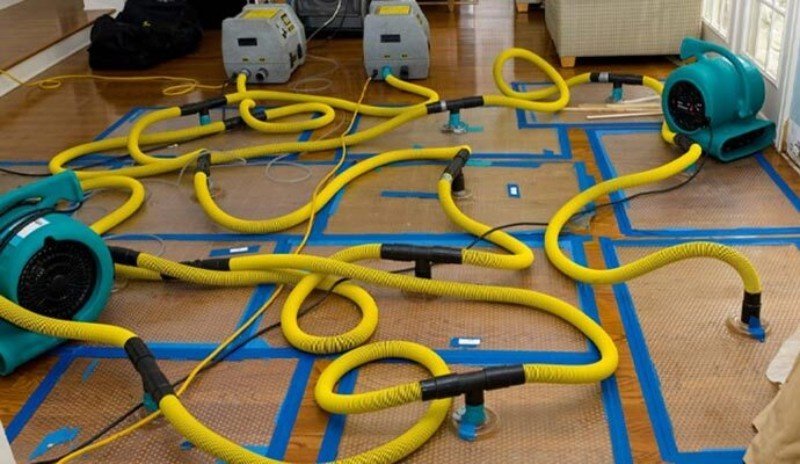 Water extraction equipment removing firefighting water